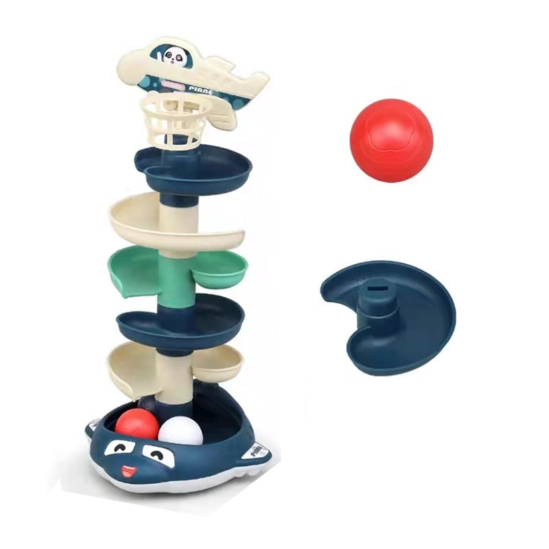 Children Rolling Ball Tower With Light Music Baby Building Block Slot Track Toy Toddler Educational Toy