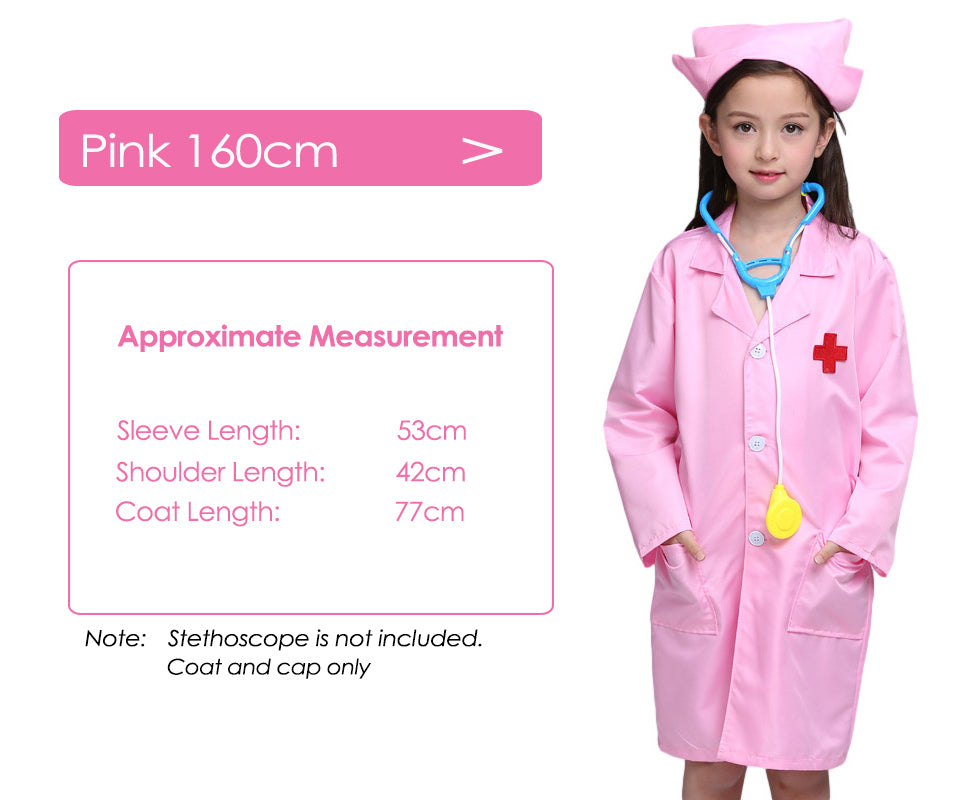 Unisex Kids Doctor Nurse Uniforms  Role Play Costume for Girl Boys Nurse Doctor Surgeon Coat Children Cosplay Party Toys