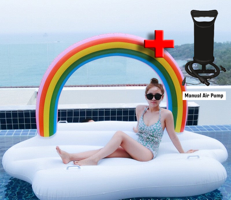 Large Giant floatie beach rainbow cloud inflatable float swimming pool party floats raft adult family kids children