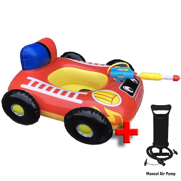 Kids Car Float Built-in Squirt Gun Beach Inflatable Swimming Floatie Pool Raft