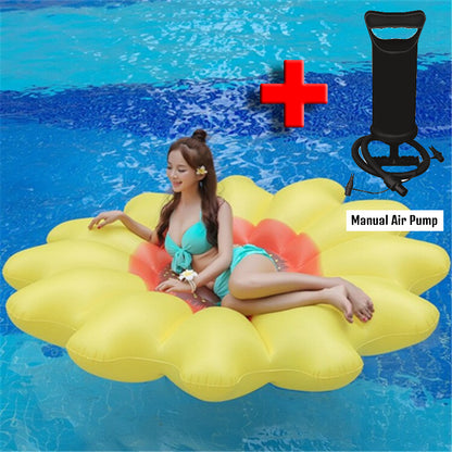 Giant Sunflower Floatie Beach Inflatable Yellow Float Lounge Swimming Pool Party Air Mattress