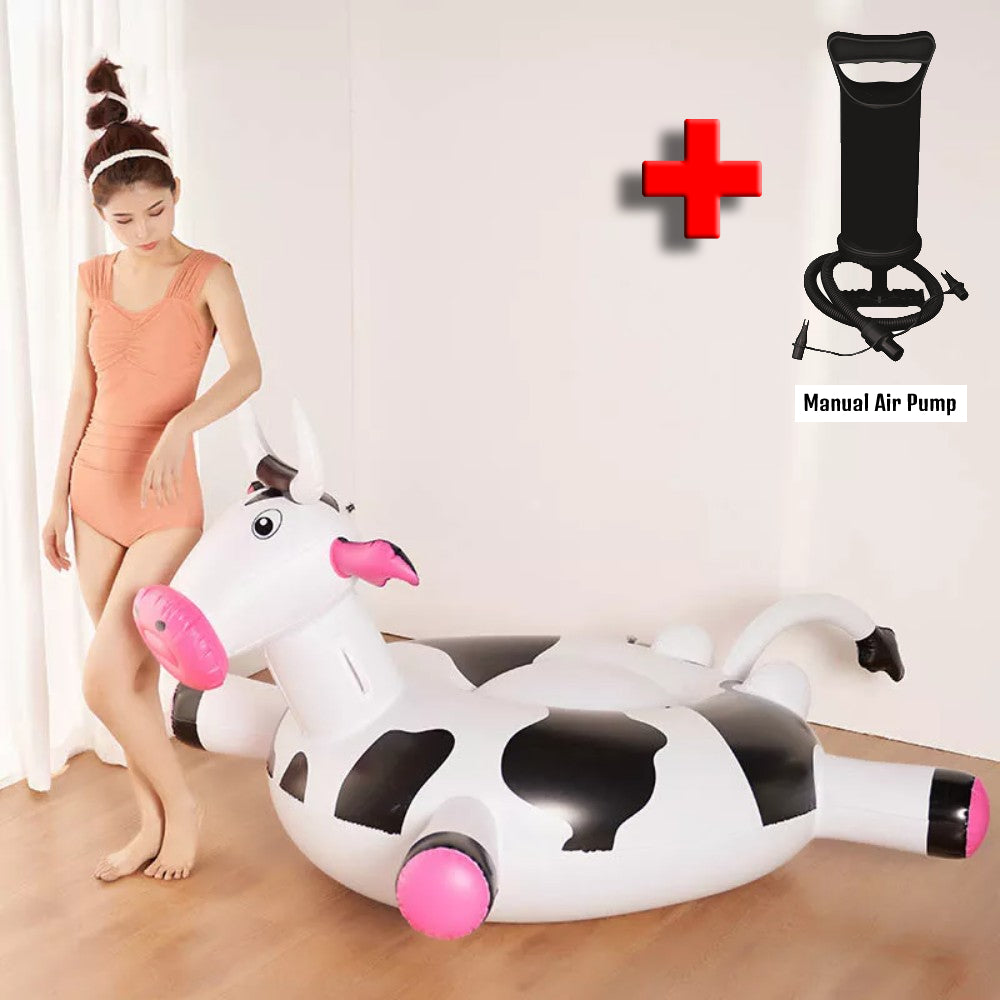 Cow Floating Inflatable Cows Pool Float For Kids Adult Float Raft Water Floating Boat Ride-On Swimming Ring Summer Toys