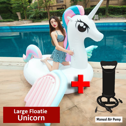 Large floatie beach unicorn inflatable float swimming pool party raft unique