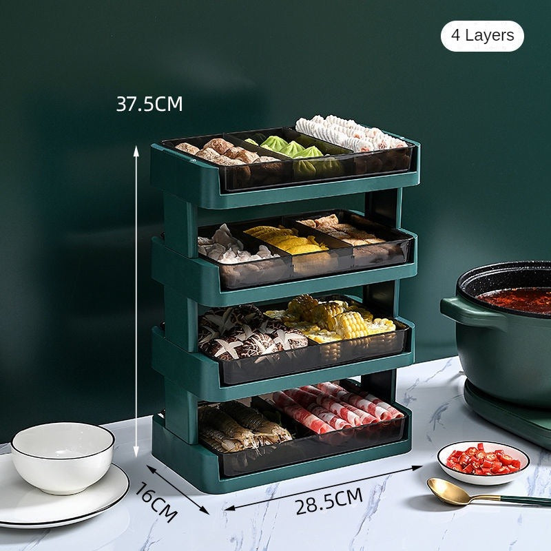 Steamboat Food Organizer Hot Pot Storage Organizer Multifunctional Multi-layer Side Dish Plate For Kitchen