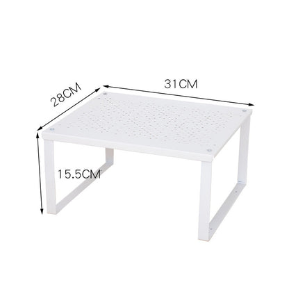 Kitchen Rack Thickened Carbon Stainless Steel Kitchen Organizer Simple White Shelf Over Sink Dish Draining Metal Storage