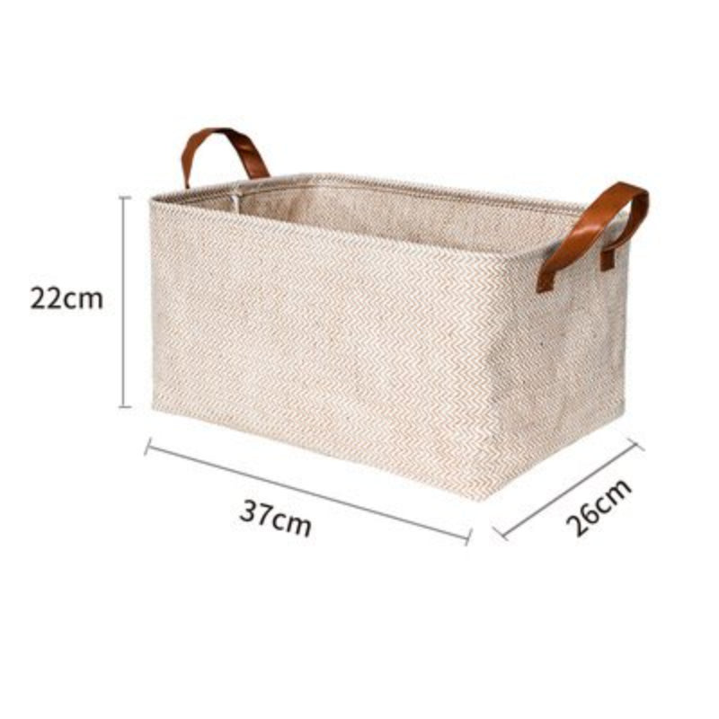 Natural Storage Basket Storage Box Cabinet Clothing Storage Basket Khaki Beige Handle Carrying Durable Organizing Basket