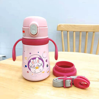 360ml Cartoon Stainless Steel Thermal Flask With Straw Portable Kids Thermos Mug Children Tumbler Drinking Cute Toddlers