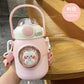 700ml Water Bottle With Children's Thermos Straw Cup Students Go To School A Large Belly Outdoor Manual Kettle Colorful