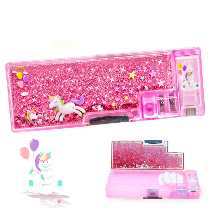 Quicksand Stationery Box Girls Primary School Princess Cute Children Pencil Box Girls Kids School Organizing Pencil Case