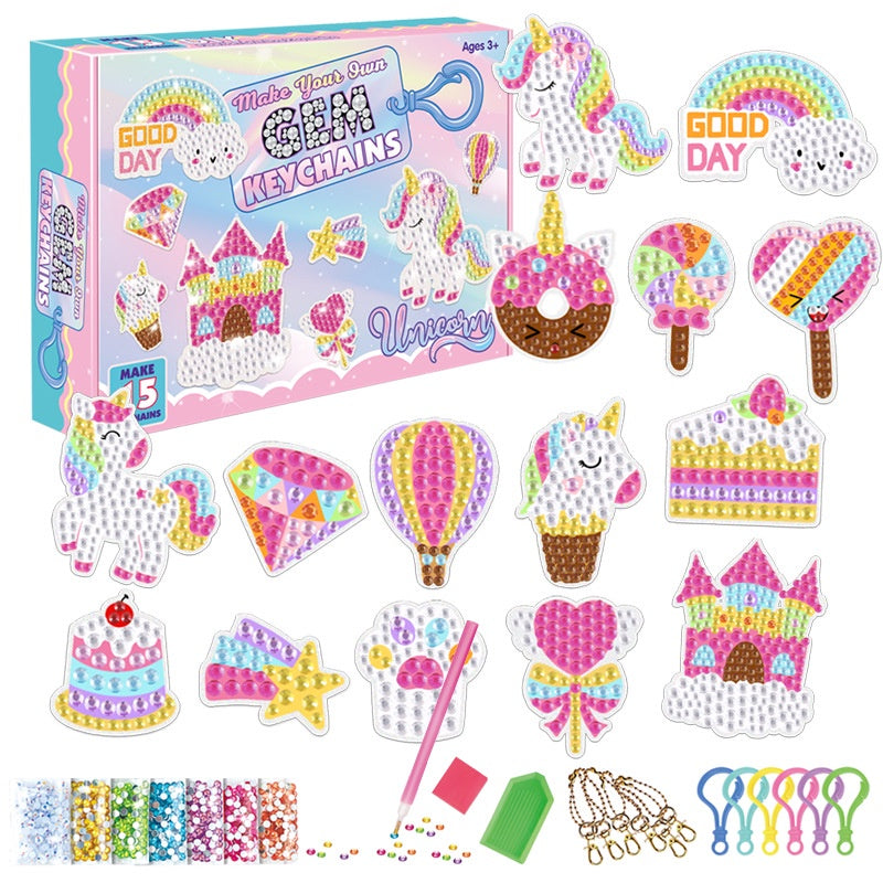 Children's DIY Diamond Painting Hand Made Key Chain Children's Educational Toys Arts And Crafts Diamond Mosaic Kids Gift