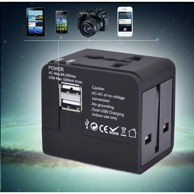 Universal Travel Adaptor overseas phone USB port power plug charger