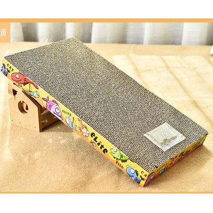 Cat scratch board toy for pets to sit play sleep bed couch