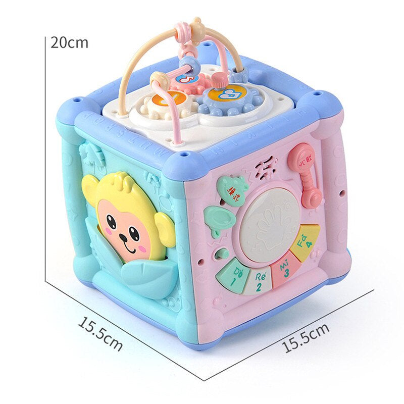 Baby Multi-Function Musical Toy Geometric Building Block Knocking Piano Drummer Polyhedral Smart Cube Educational Toys