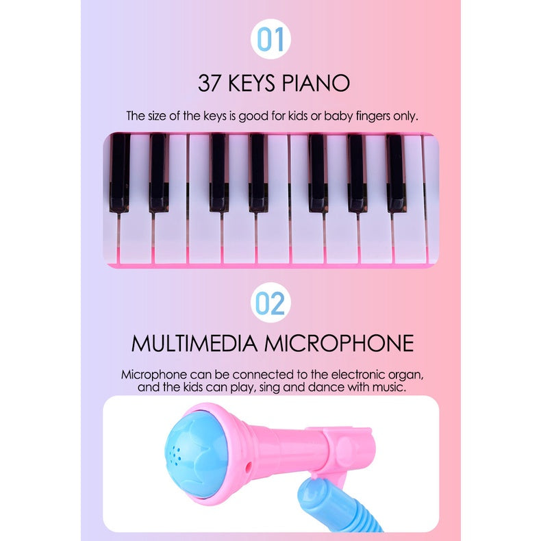 Kids Piano 37 Key Keyboard Piano Musical Toy With Microphone For Children's Toy Musical Instrument