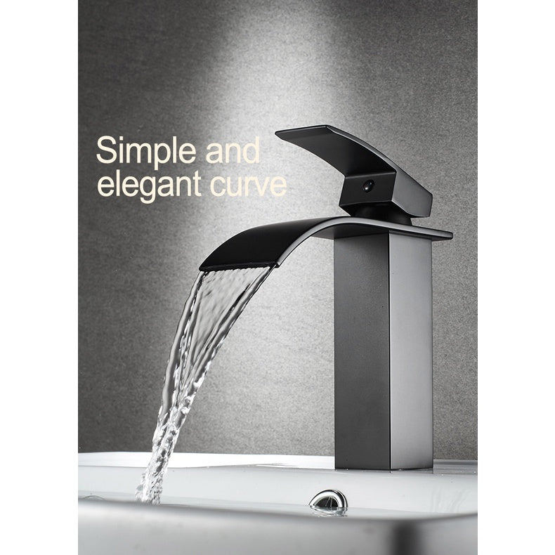 Copy of Copy of Waterfall Faucet Copper Hot And Cold Black Household Bathroom Basin Water Tap