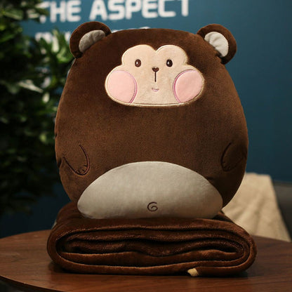 Copy of 3in1 Cute Animal Pillow Cartoon Hand Warmer With Blanket Office Nap Pillow Multi-Functional Cushion Plush Toy