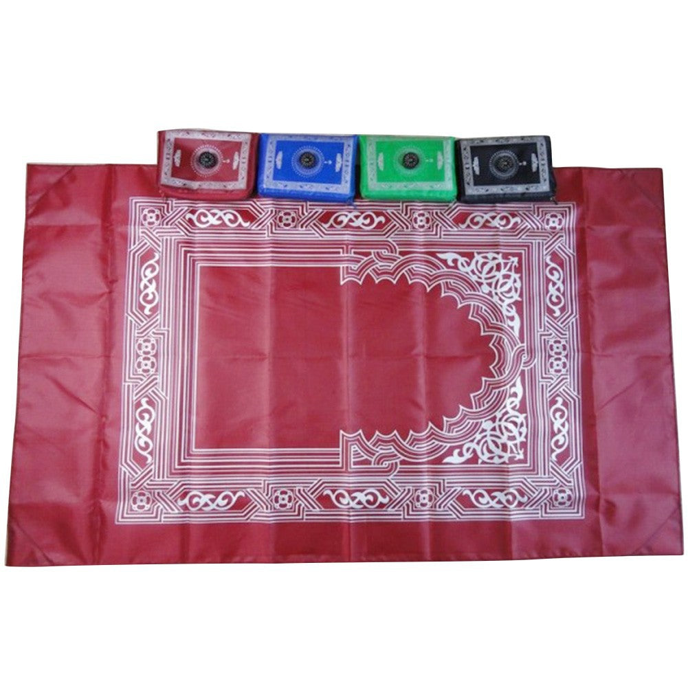 Islamic Muslim Prayer Mat Rug with Compass, Waterproof, portable and suitable for travel