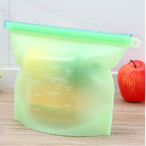 Vacuum Silicone Storage Bag Sealed Food Fruits Container Resealable And Environmentally Friendly With Airtight Seal