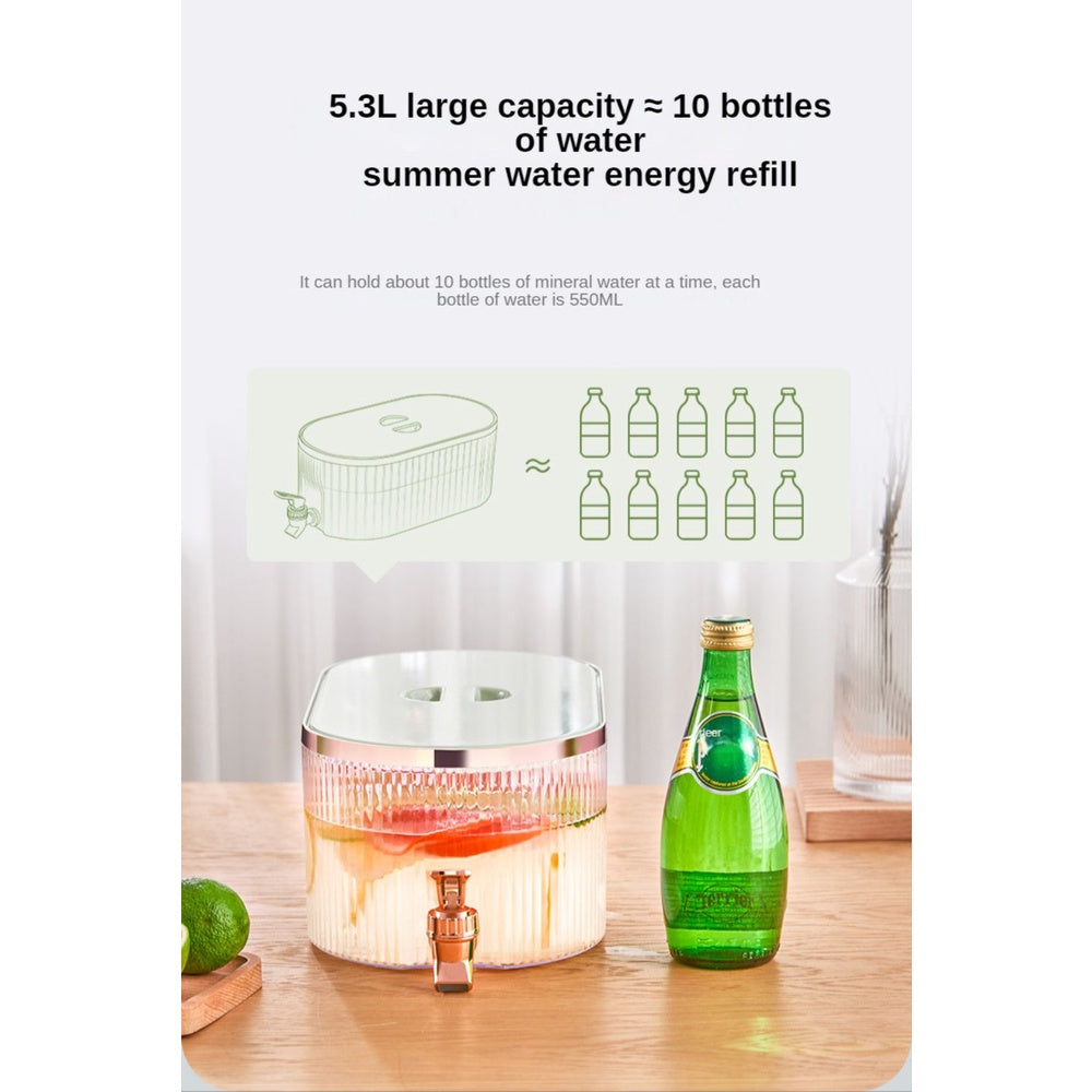 5.3L Refrigerator Water Bottle With Faucet Household Cool  Large Capacity Cold Kettle Beverage Dispenser Container Jug