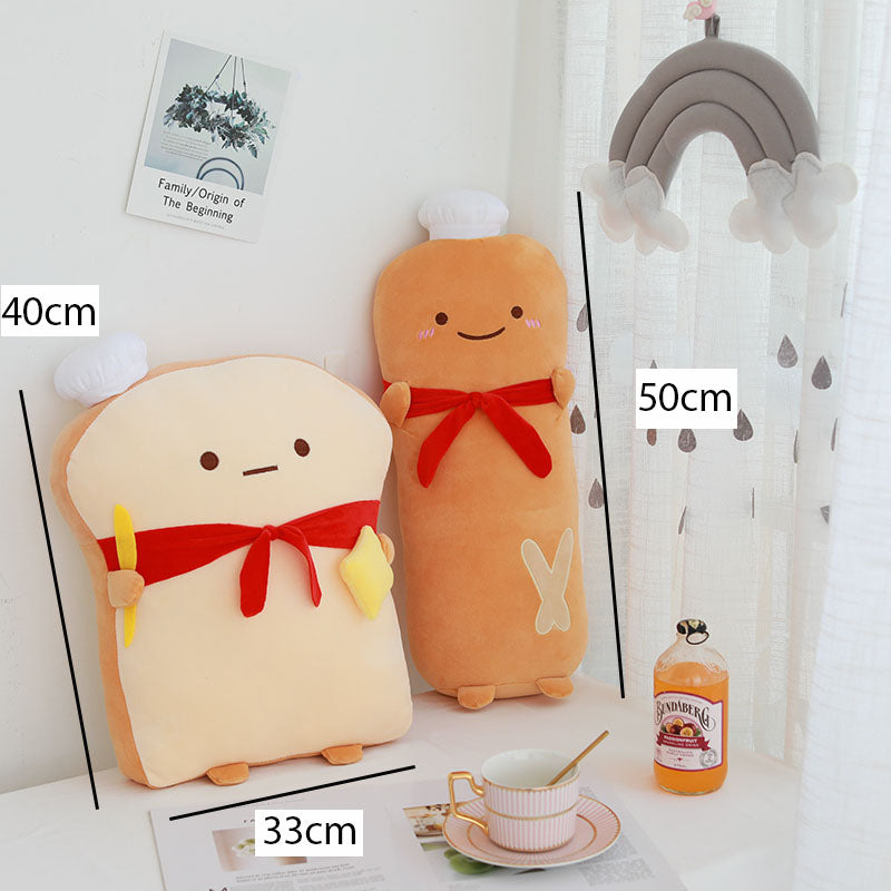 Stuffed Toy Sliced Bread Pillow Bolster Cushion Baby Doll Friend Soft Plush Toy Birthday Valentine Love Gift