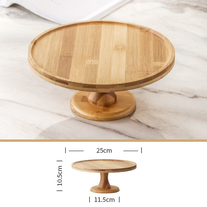 Wooden Tray Dessert Stand Cake Stand with Glass Cover Wood Decorative Tray Cake Pastry Bread Fruit Tasting Plate Dessert