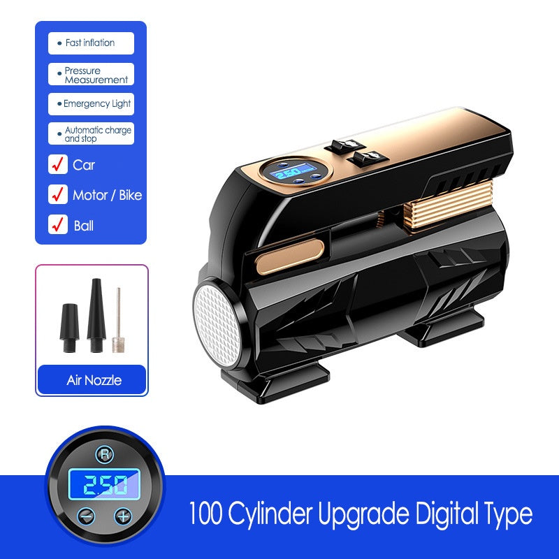 Digital Car Tyre Air Pump Compressor 80 And 100 Cylinder Tire Portable Inflator Fast And Powerful Portability Convenient