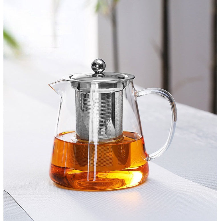 Heat Resistant Glass Kettle Teapot with Removable Stainless Steel Infuser Home Office  Glass Teapot Brewing Tea Maker