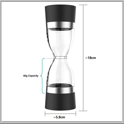 2-in-1 Salt pepper spice grinder seasoning mill shaker kitchen container hourglass ceramic