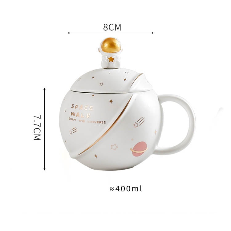 Copy of 400ml Planet Big Ceramic Cup mug with Lid Cover Spoon Star Astronaut Gift Office Home Cute Coffee Milk Aesthetic Set