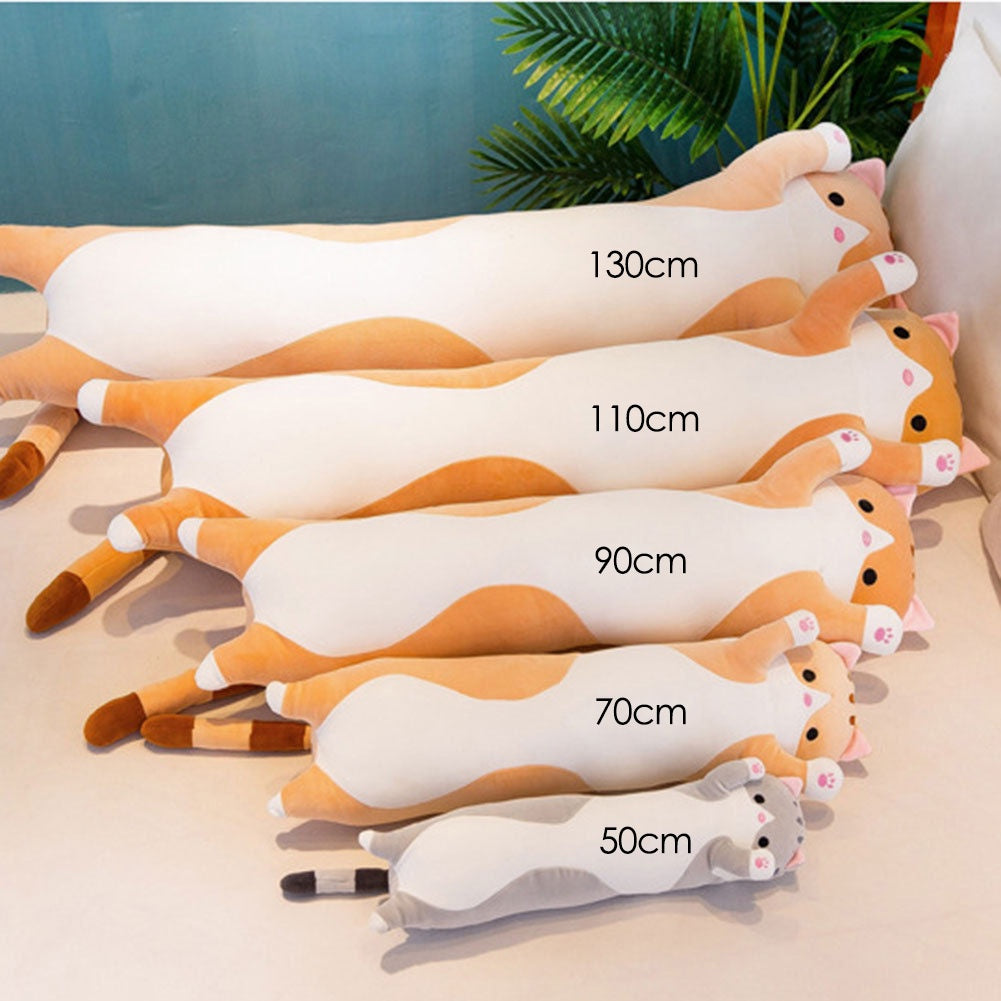 Long cat bolster plushie cushion pillow cute stuffed soft toy plush doll cat children birthday gift