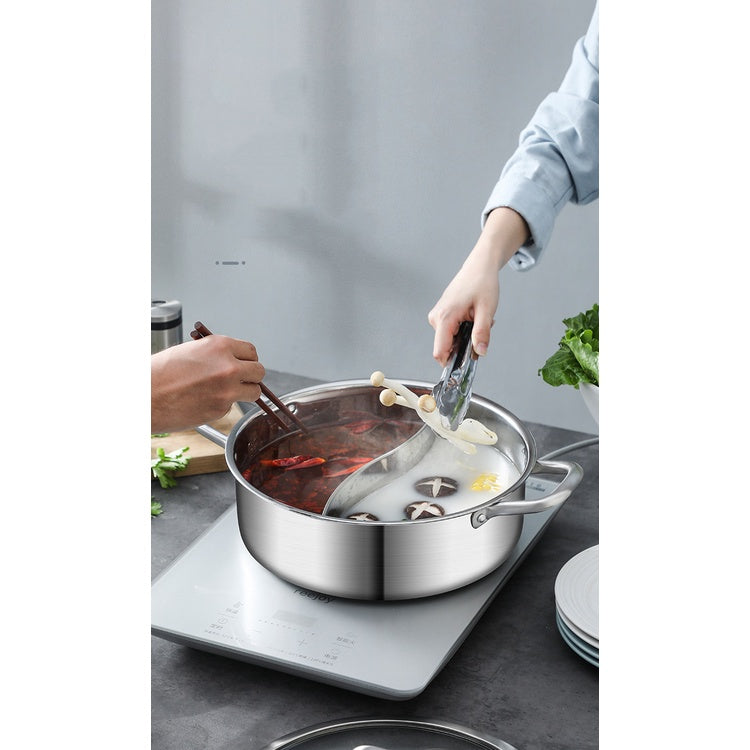 Stainless Steel Double Flavor Pot Large Capacity Thickened Soup Hotpot Steamboat Reunion Family