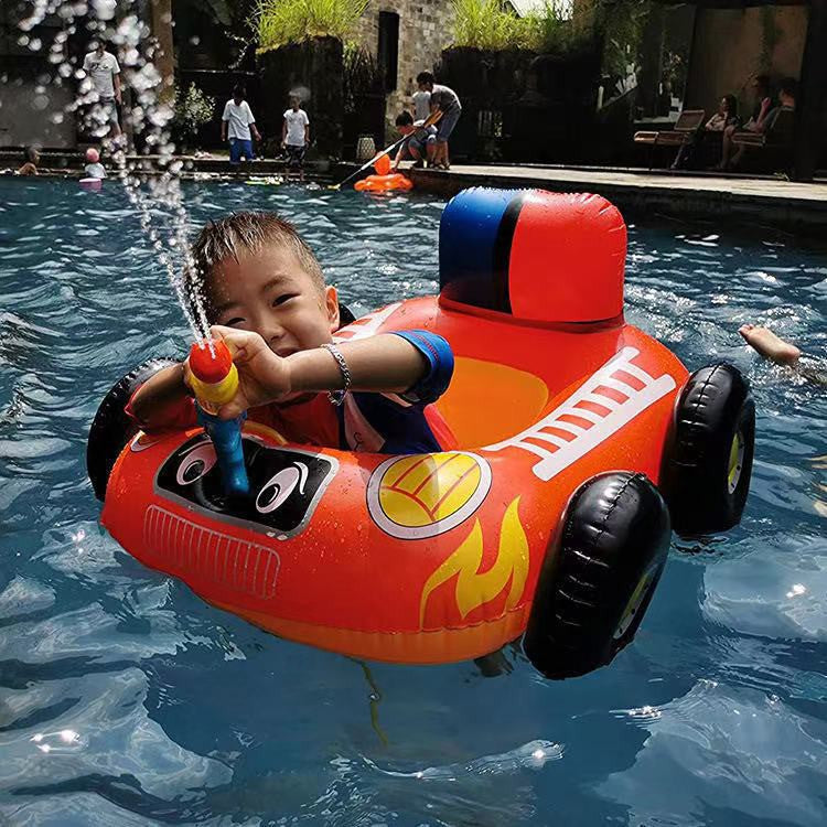 Kids Car Float Built-in Squirt Gun Beach Inflatable Swimming Floatie Pool Raft