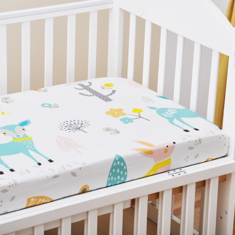 100% Cotton Baby Cot Fitted Sheet Bedsheet Comfortable Soft Mattress Cover Breathable Crib Bed For Infant And Toddler