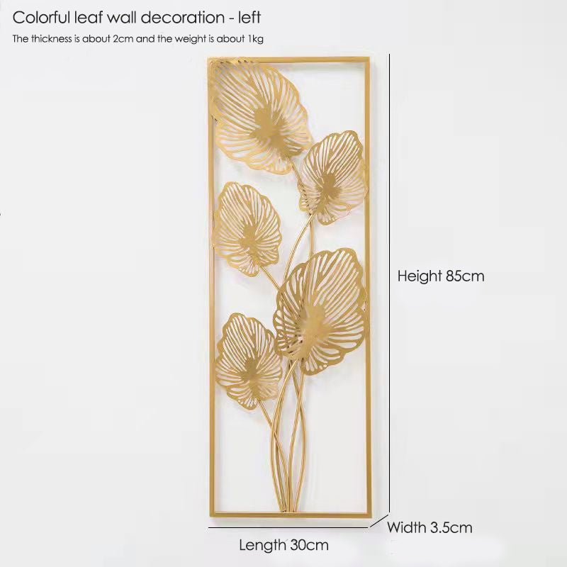 Elegant Gold Frame Pear Blossom Vivid Ginkgo Biloba Leaves Nordic Light Luxury Hanging Decoration