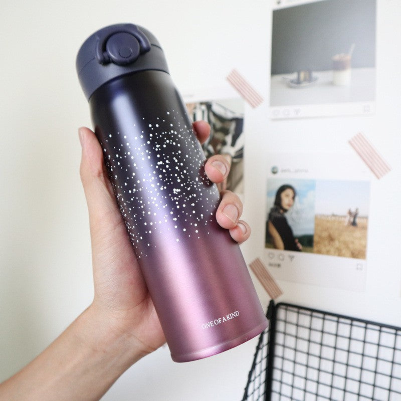 Vacuum Thermal Flask Water Bottle Thermos Tumbler Stainless Steel Cup Starry 500ml Gift