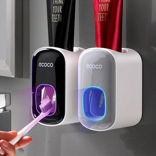 Copy of ECOCO Wall Mount Household Automatic Toothpaste Dispenser Toothbrush Holder Wall Mount Bathroom Accessories Set Rack