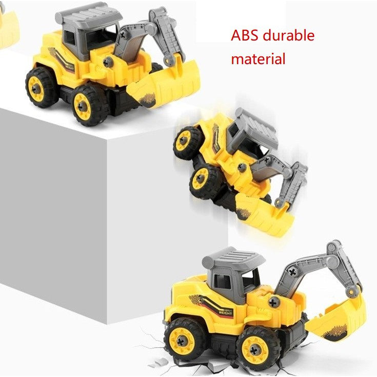 Kids DIY Remote Control Excavator Bulldozer Car Toy Truck Construction Vehicle Movable