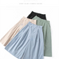 2022 Summer Korean Version Loose Cropped Pants High Waist Wide-leg Pants Slim Female Casual Pleated Casual Capris Skirts