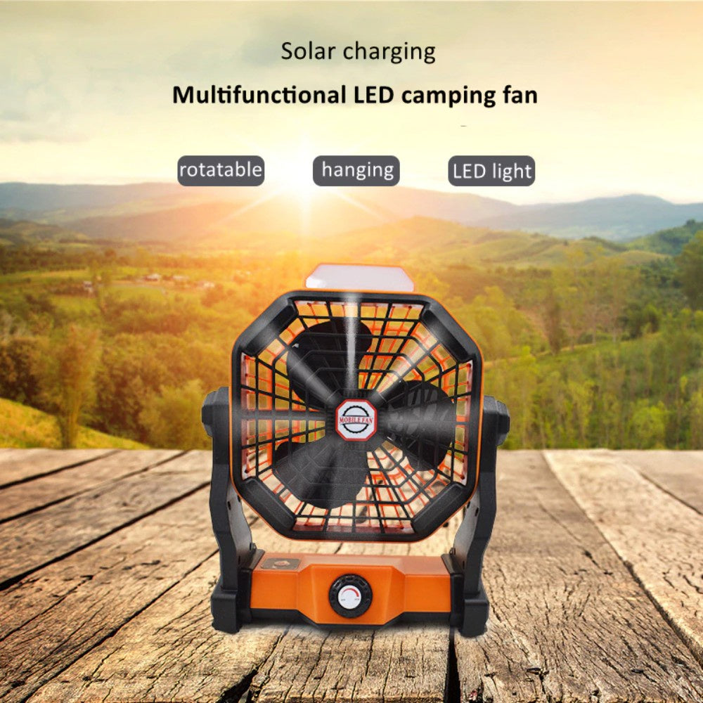 Electric Fan Portable Outdoor Camping Lamp USB Charging Multi-Function Lighting 3.7V 5200 mAh Battery Capacity