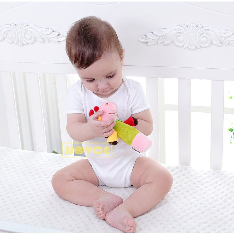 Baby Soft Toy Stick Rattle Squeezing Sound Rattling Squeeze Hand Infant Animal Cartoon Grip