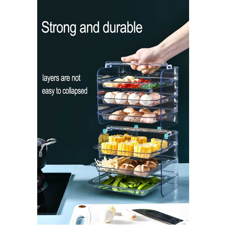 Stackable Food Storage Tray Steamboat Organizer Multi-functional  Kitchen Fruit Organiser Meat Vegetable Neat