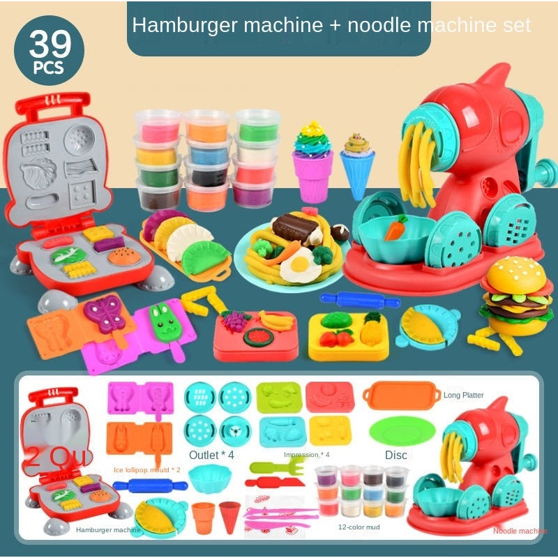 Play Doh Set Pretend Play Dough Playdough Plasticine Slime Set Play-Doh Slime PlayDoh Making Hamburger Noodle Machine