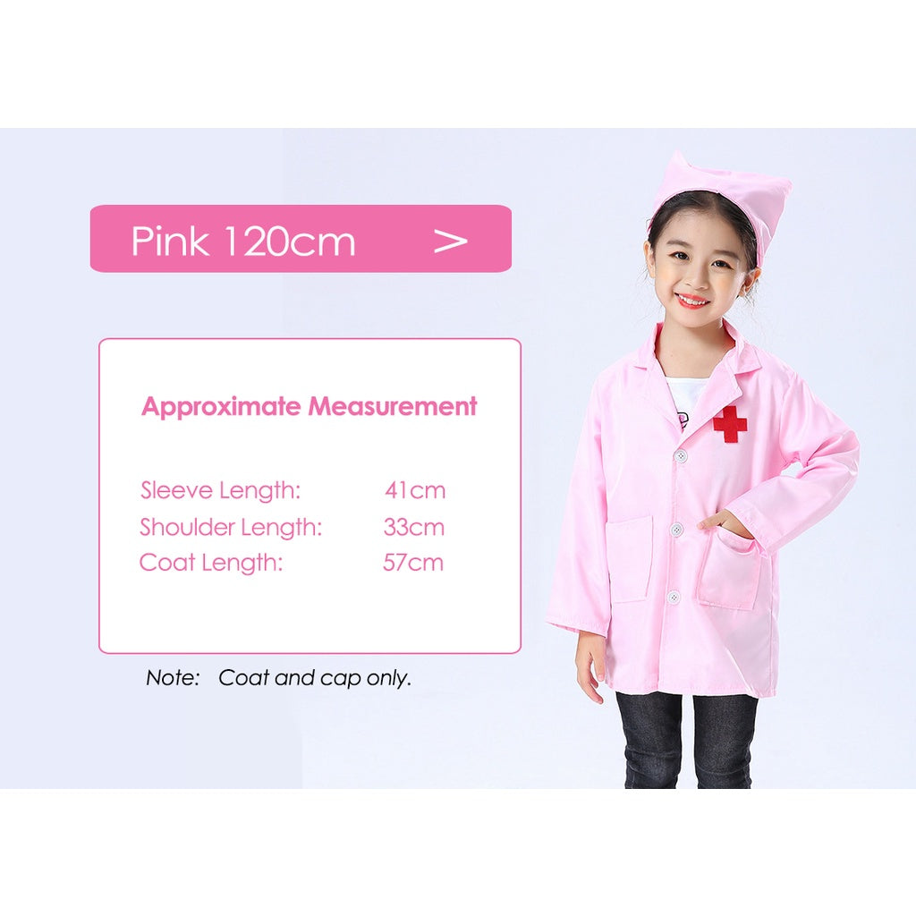 Unisex Kids Doctor Nurse Uniforms  Role Play Costume for Girl Boys Nurse Doctor Surgeon Coat Children Cosplay Party Toys