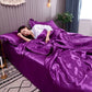 Silk Blanket Silky Cooling Thin Quilt Smooth Blankets Solid Comforter Bed Cover Cooling Summer Blanket Silk Lightweight