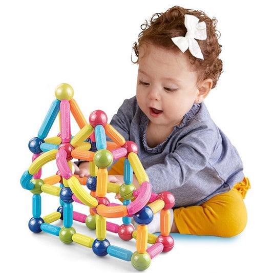 Magnetic Rods Set Building Blocks Sticks Magnet Puzzle Magnetic Sticks Construction Set STEM Educational Toy For Infants