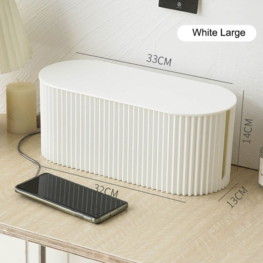 Desktop Cable Storage Organizer Management Box Enclosure Extension Computer Wire Socket Plug Charger Plastic Safe Cover