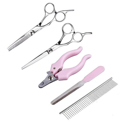 Pet Dog Cat Professional Hair Comb Scissors Nail File Clipper Set