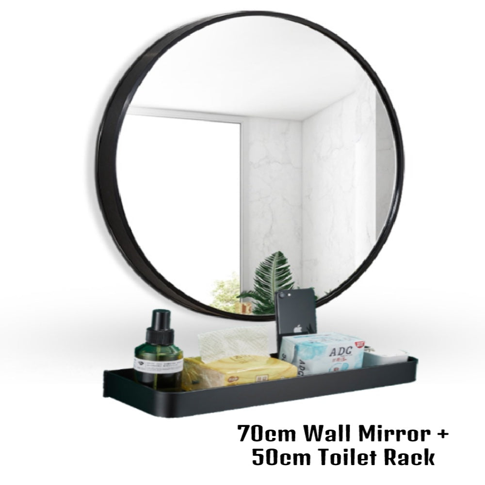 Copy of Wall Hanging Round Mirror Bathroom Toilet Living Room Corridor Bedroom Wall Mounted Black Mirror 40/50/60/70cm