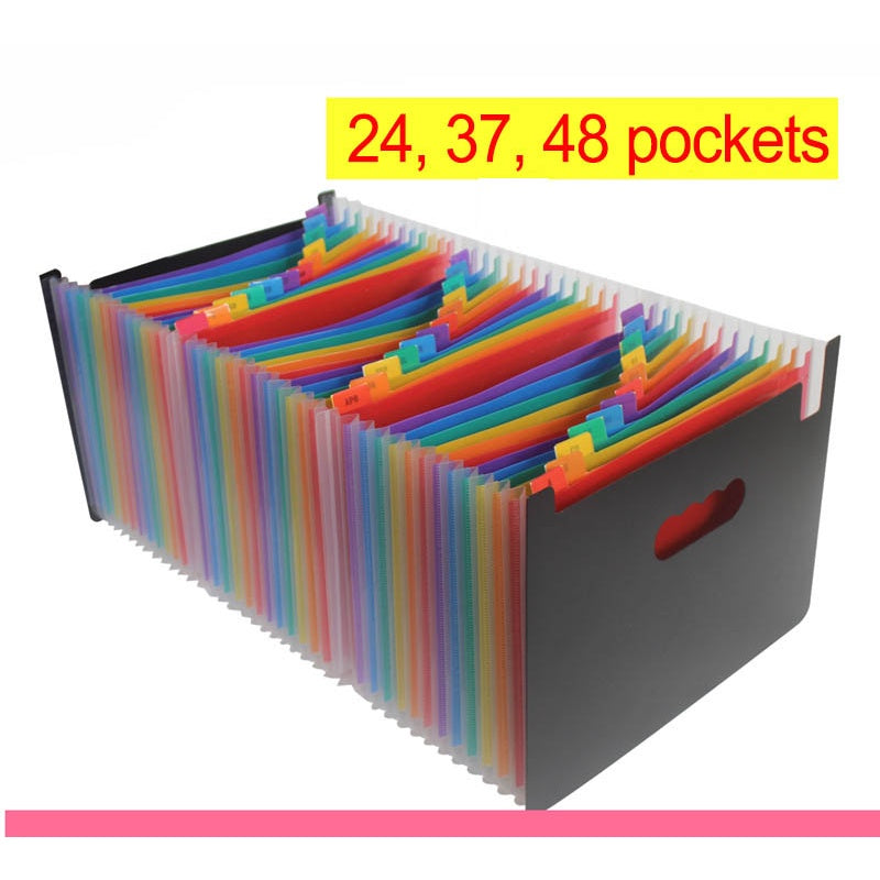 13 24 37 48 Layer A4 Expanding File Folder Document Waterproof Organizer Portable Paper Storage Multi-layer File Bag