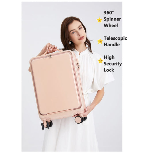 Best Lightweight Luggage for Travel Expandable Front Open Lid Hard Suitcase Luggage Trolley Bag with Spinner Wheel 20